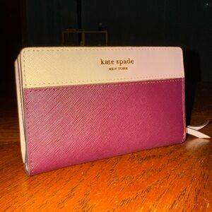 Kate Spade Burgundy and Baby Pink Wallet